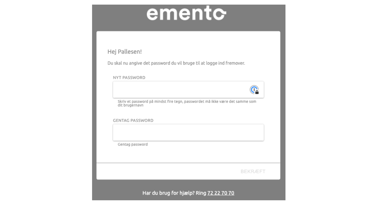 Neues Passwort erstellen
