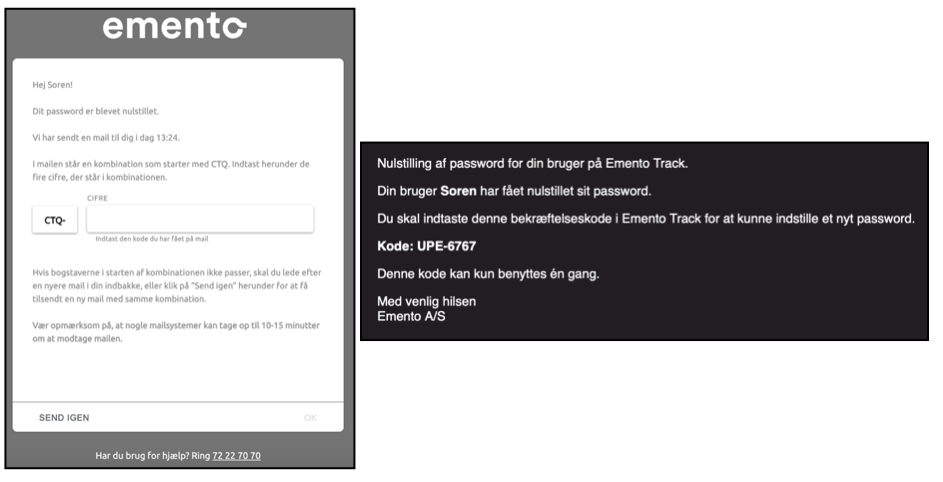 Den Code aus der Email eingeben