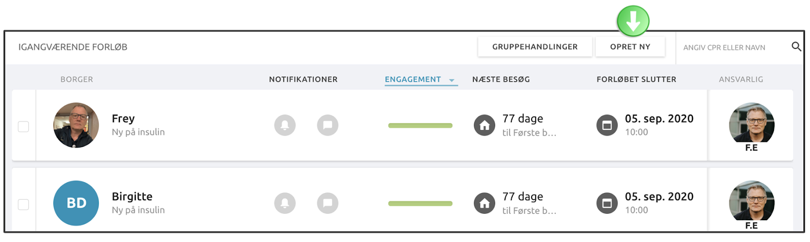 Laufendes Programm, neuen Bürger anlegen