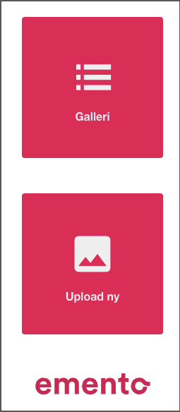 Vælg Galleri eller Upload ny