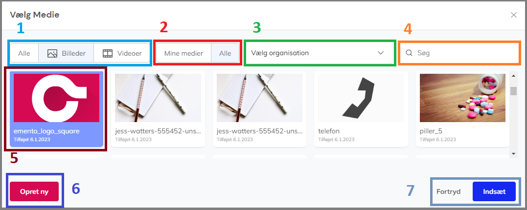 Indsæt medier