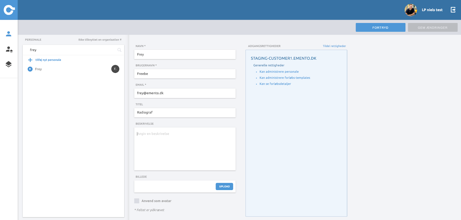 Billede 38: Forsiden af Emento Admin