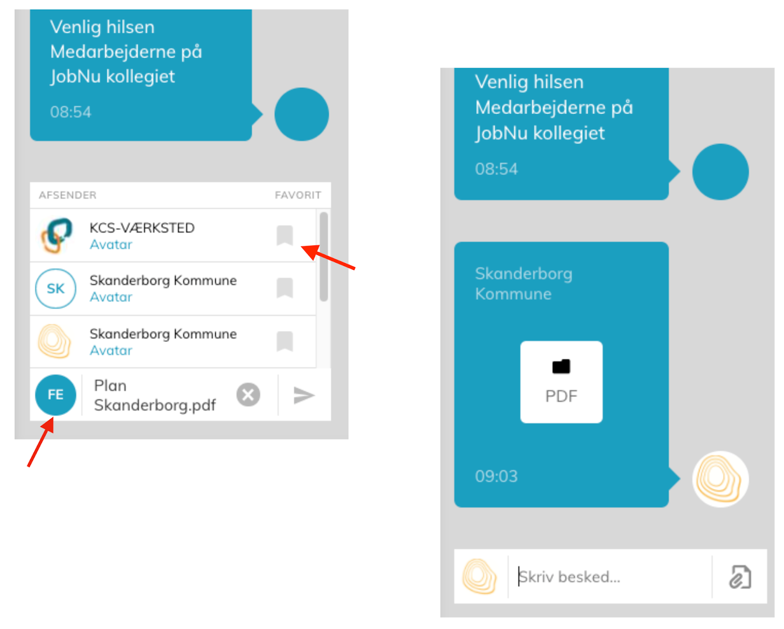 Billede 51: Skift avatar og vælg favorit som afsender på beskeder