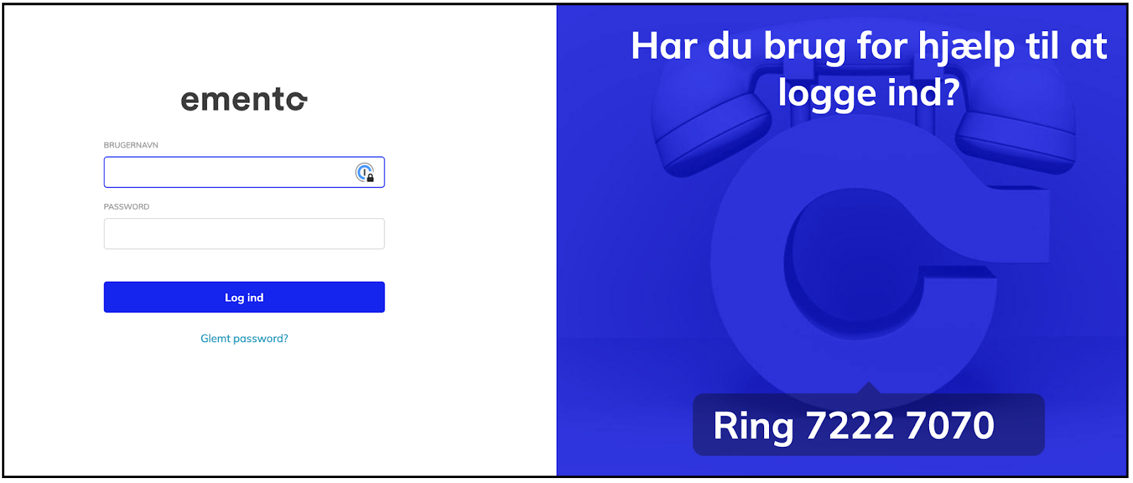 Billede 3: Login-siden